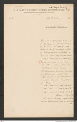 k.k. naturhistorisches Hofmuseum, Intendanzakten 1885-1896 (Hauer), Aktenzahl Z.11/1888, Seite 1